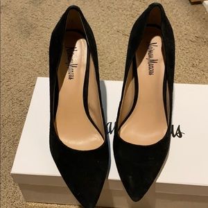 Neiman Marcus black suede heels
